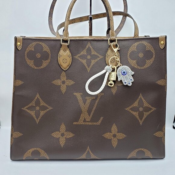 Authentic Louis Vuitton Lock & Key with unbranded Evil Eye Bagcharm - Picture 3 of 13